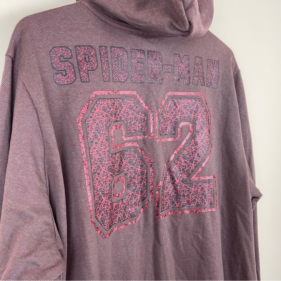 Marvel Grey and Red Hooded Full Zip Squad 62 Spider Man Jacket Coat Size XXL - Picture 8 of 10